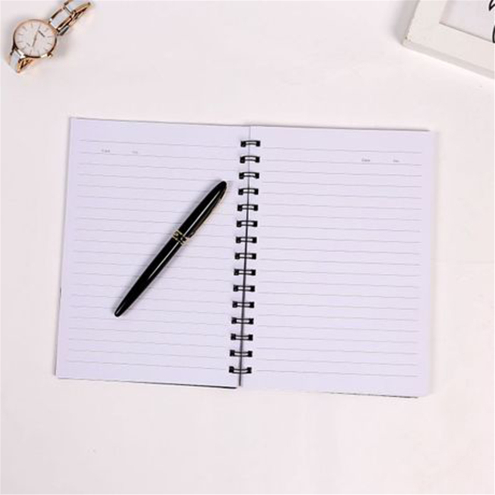 Schwarzer gewundener Notizblock-Hardcover besonders angefertigt Black Spiral Notepad Hard Cover Customized