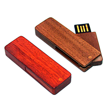 Wooden Swivel USB Flash Dick Pen Driver