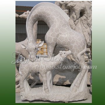 Yellow Granite Giraffe Statues