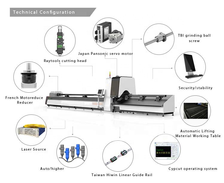 Máquina de cortar láser de tubo