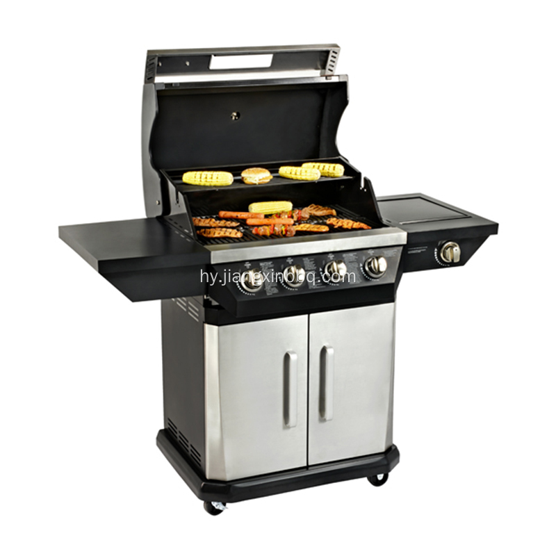 4-Burner Nature Gas BBQ կողային այրիչով