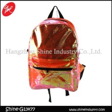 2015 shining orange candy color school backpack for girls