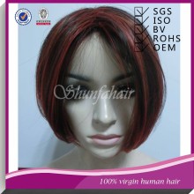 Silk top lace front wig,lace front wig indian remy,human hair short bob lace front wig