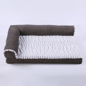 Luxury Dog Faux fur Cat Rectangular Bolster Bed