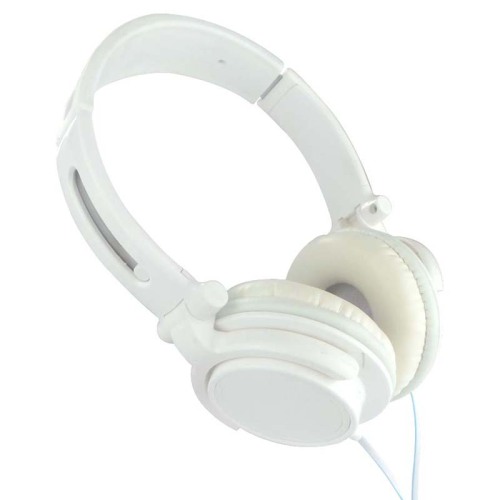 Cuffie stereo con fascia in acciaio bianco Cuffie per computer