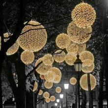 Commercial Outdoor Christmas Light Displays: Illuminated Spheres and Balls
