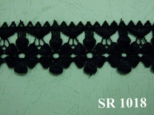 Black Embroidery Lace With Flower Pattern