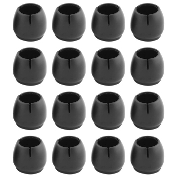 16PCS Black Furniture Chair Leg Silicone Cap Pad Protection Table Feet Cover Floor Protector Non-slip Table Chair Mat Caps Foot