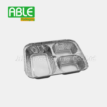 3-Compartment Aluminium foil container for take away food