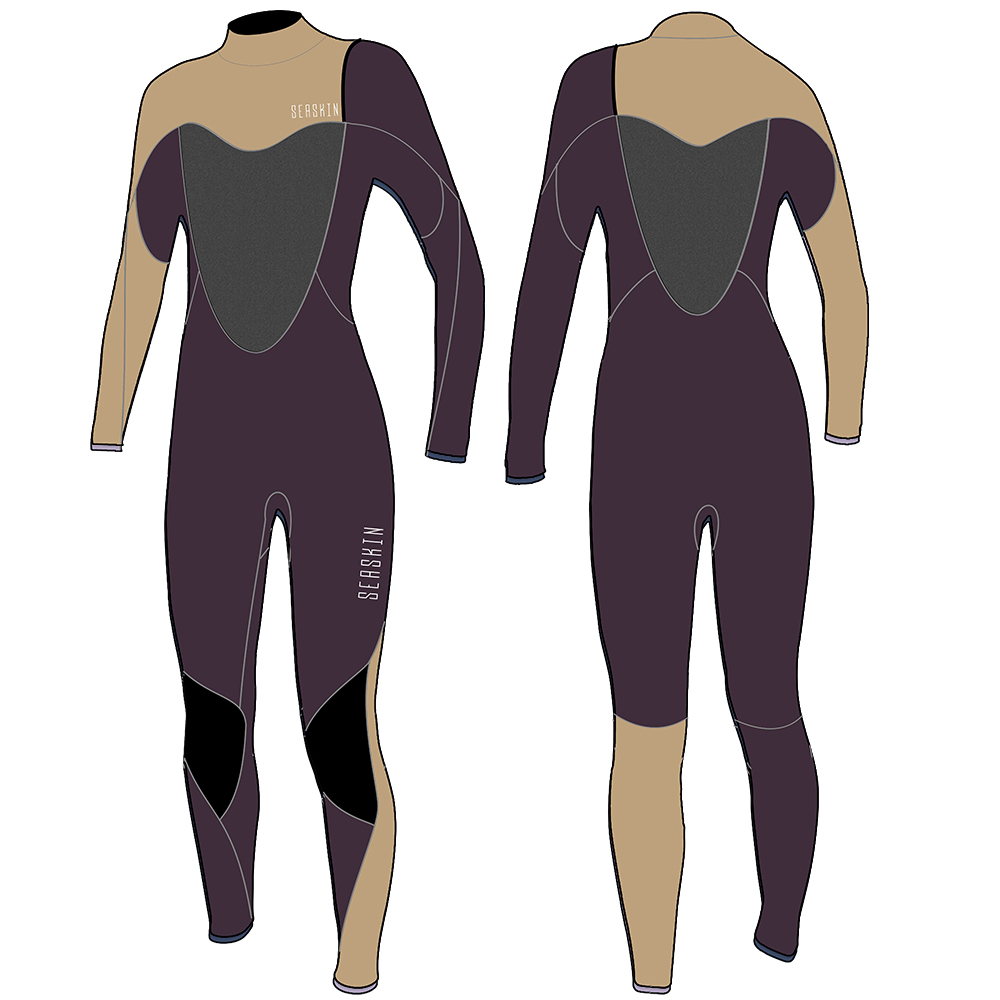 Seaskin Women 4/3mm Özel fermuar vapur bayan wetsuit