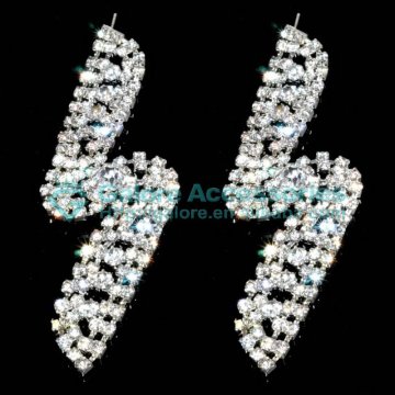 chunky rhinestone lightning bolt earrings