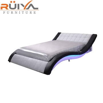 Modern Luxury Leather Bed King Size with LED Light - 2021 Popular Choice