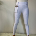 Weiß hochwertiges Reiten -Legging -Silikon