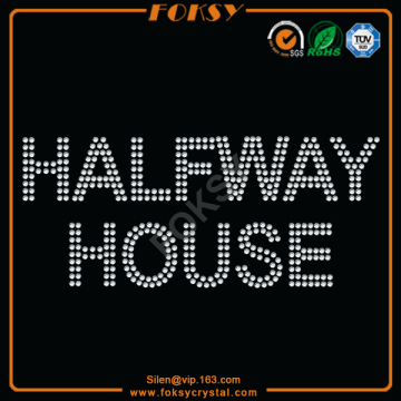 Halfway House rhinestone wholesale iron ons