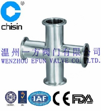 Sanitary stainless steel 3A clamped cross