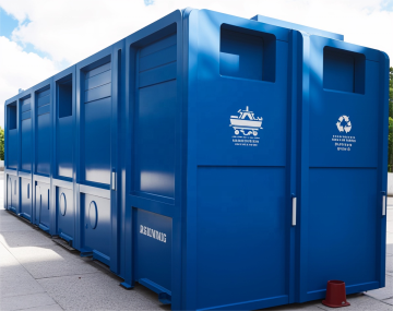 Industrial Metal Garbage Disposal and Recycling Bins