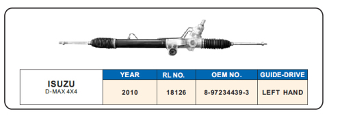 Repuestos cremallera asistida para isuzu D-max 8-97234439-3