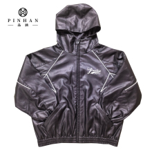 Customizable Winter Men's Motorcycle Leather Cropped Bomber Jacket