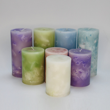 Marble Pattern smoke free Pillar Candles