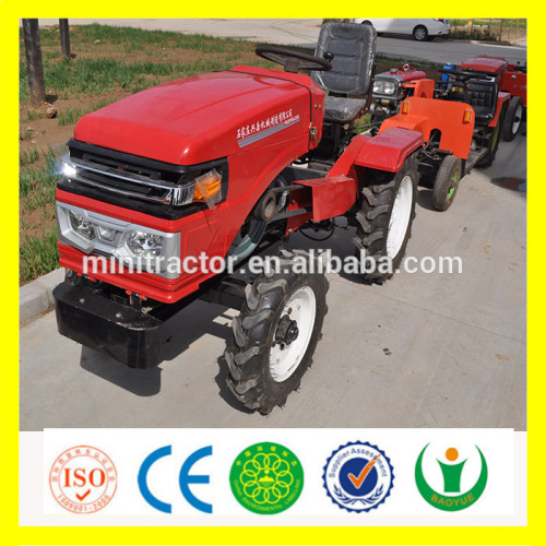 2016 hot sale 12hp 15hp cheap multi-purpose mini tractor with implements rotary tiller plough trailer mower potato harvester