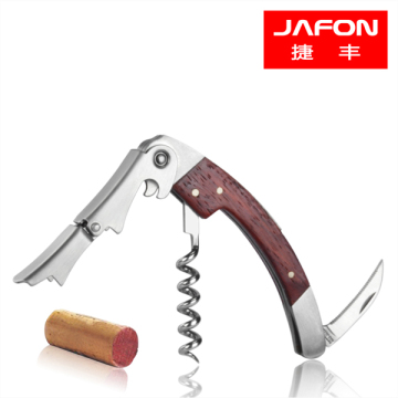 Personalized logo wooden handle corkscrew KO406a