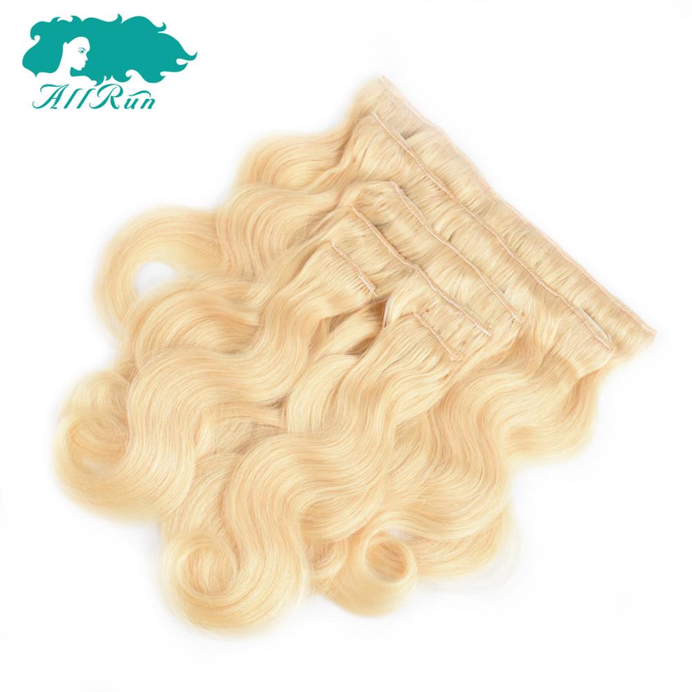 cheap real human natural blonde body wave curly hair extension on sale