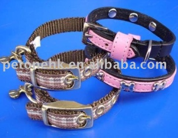 Chocolate Stripe PU Dog Collar reflective dog collars