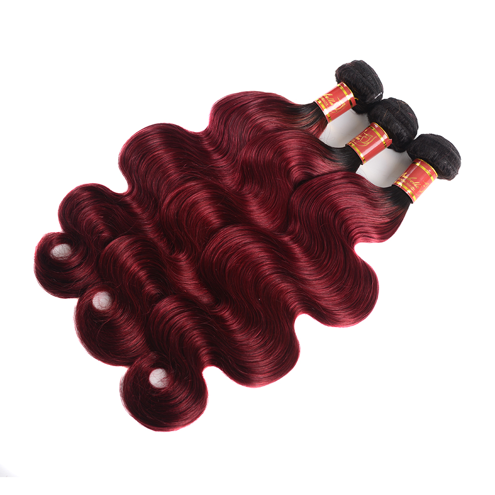 Factory Direct Wholesale 40 Inch Red Wine T1b99j Body Wave 100% Virgin Peruvian Body Wave Bundle