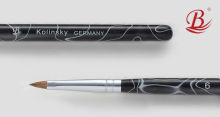 Personalized Custom Cosmetic Black Wave Rod & Kolinsky Sculpture Nail Brush Nail Art Brush Nail Brush6#.