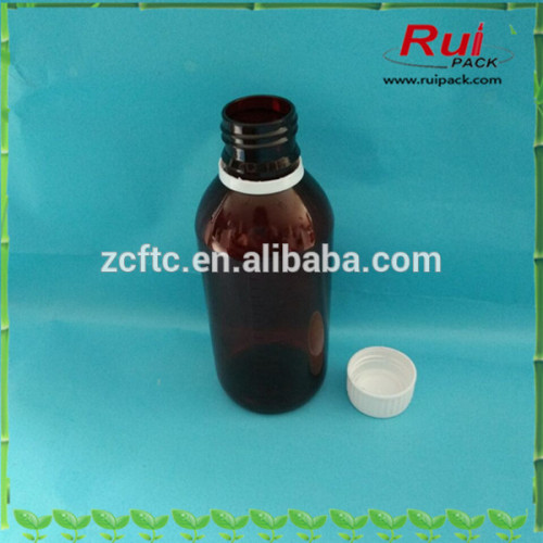 200ml amber PET cough liquid medicine bottle with tamper evident cap,amber medicine liquid syrup bottle