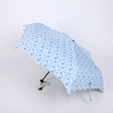 Rain Summer 3 Folding Umbrella Open Pretty Unique Fashion Fold Umbrella