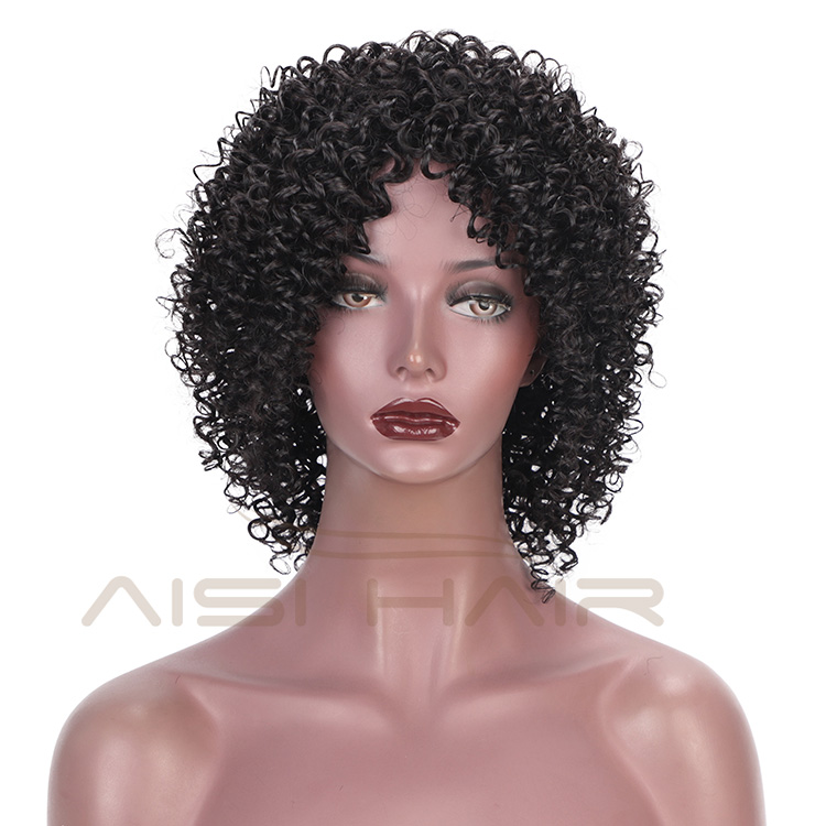Aisi Hair Malaysian Human Hair Afro Curly Short Wigs Natural Black Machine Made Kinky Curly Human Hair Wigs