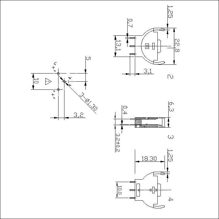 Coin Cell Holders FOR CR2032E BT-S-SN-A-CR2032E