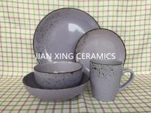 Stoneware Dinnerware set with Handpainted speckles