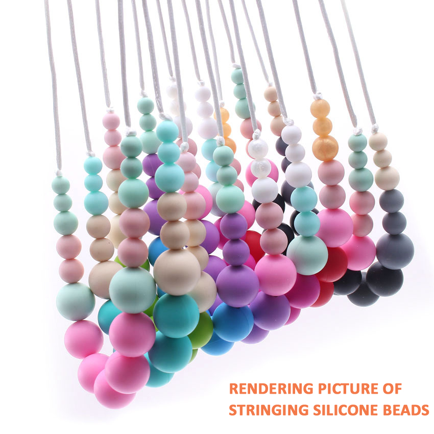 Round Soft Bpa Free Baby 12mm Teether 15mm Food Grade Wholesale Teething Chew Silicone Beads