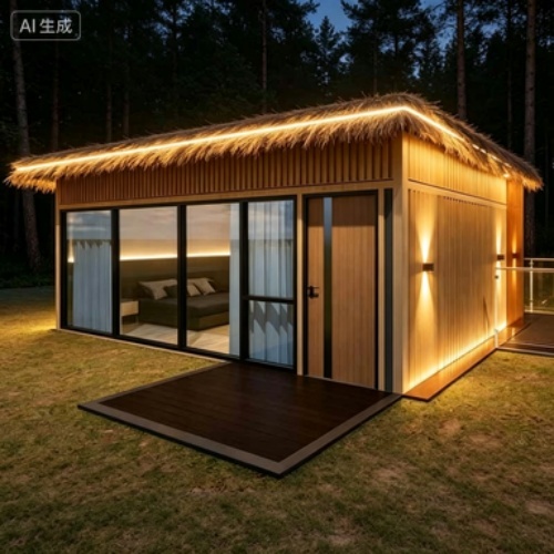 Customizable Tiny Folding House with Natural Aesthetics