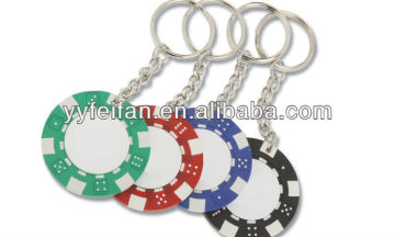 Poker chip keyring, dice chip poker