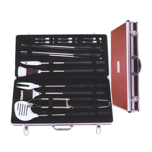 Conjunto de ferramentas para churrasco de golfe 18 unidades com suporte de milho