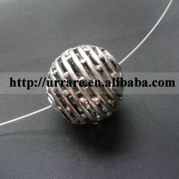 24mm Dotted Surface Alloy Round Beads