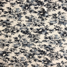 Ink Painting Style Rayon Big Floral Print Fabric