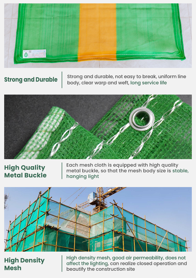 Scaffolding Safety Net Green Fine Mesh Vertical Safety Nets For Construction