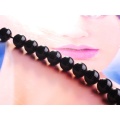 Perles rondes en obsidienne noire naturelle de 8MM, 16 &quot;