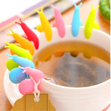 silicone colorful lovely snail shape cup mug tea bag holder