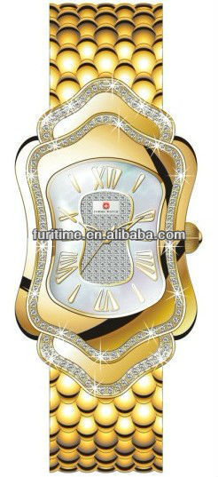 lady gold watch gold diamond watches qartz women watch