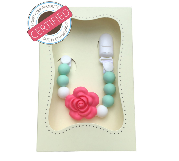 BPA Free Rose Beads Silicone Beading Clips Pacifier