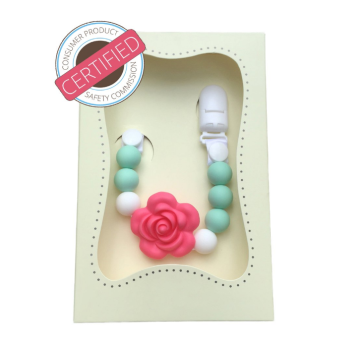 Perle di rosa gratuite BPA silicone clip del ciuccio