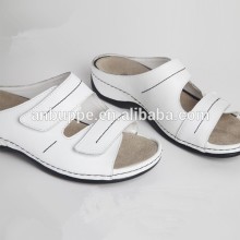 high heel white leather nurse clogs