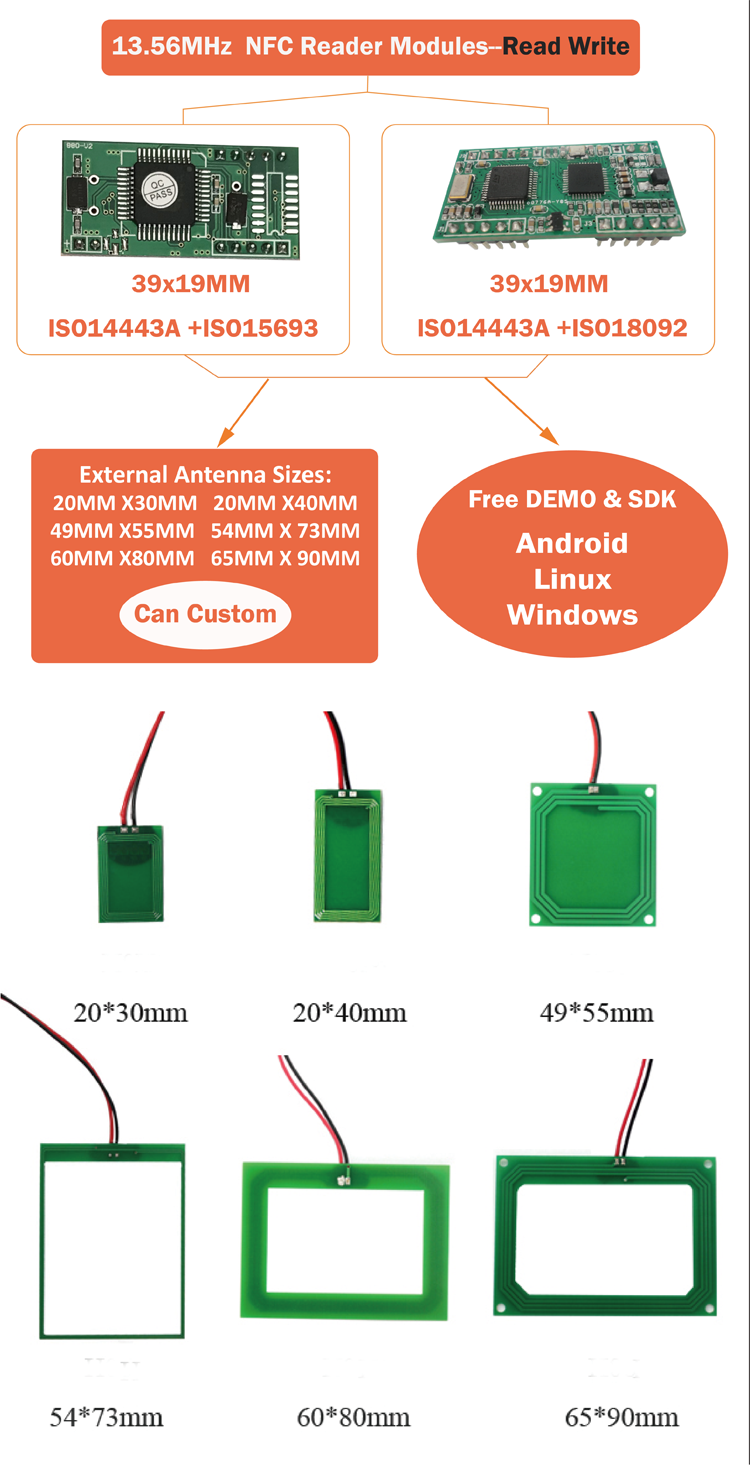 Hf Rfid Reader Module UART for Arduino Board Free SDK Module