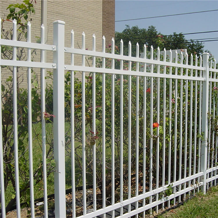 Curved wrought iron fence