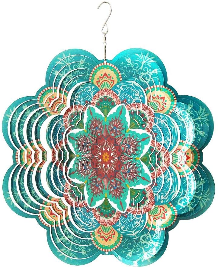 Multi Color Mandala Flower Wind Spinners